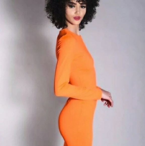 Curve- Body Me Con Dress | Various Sizes | Orange - Picture 2 of 8